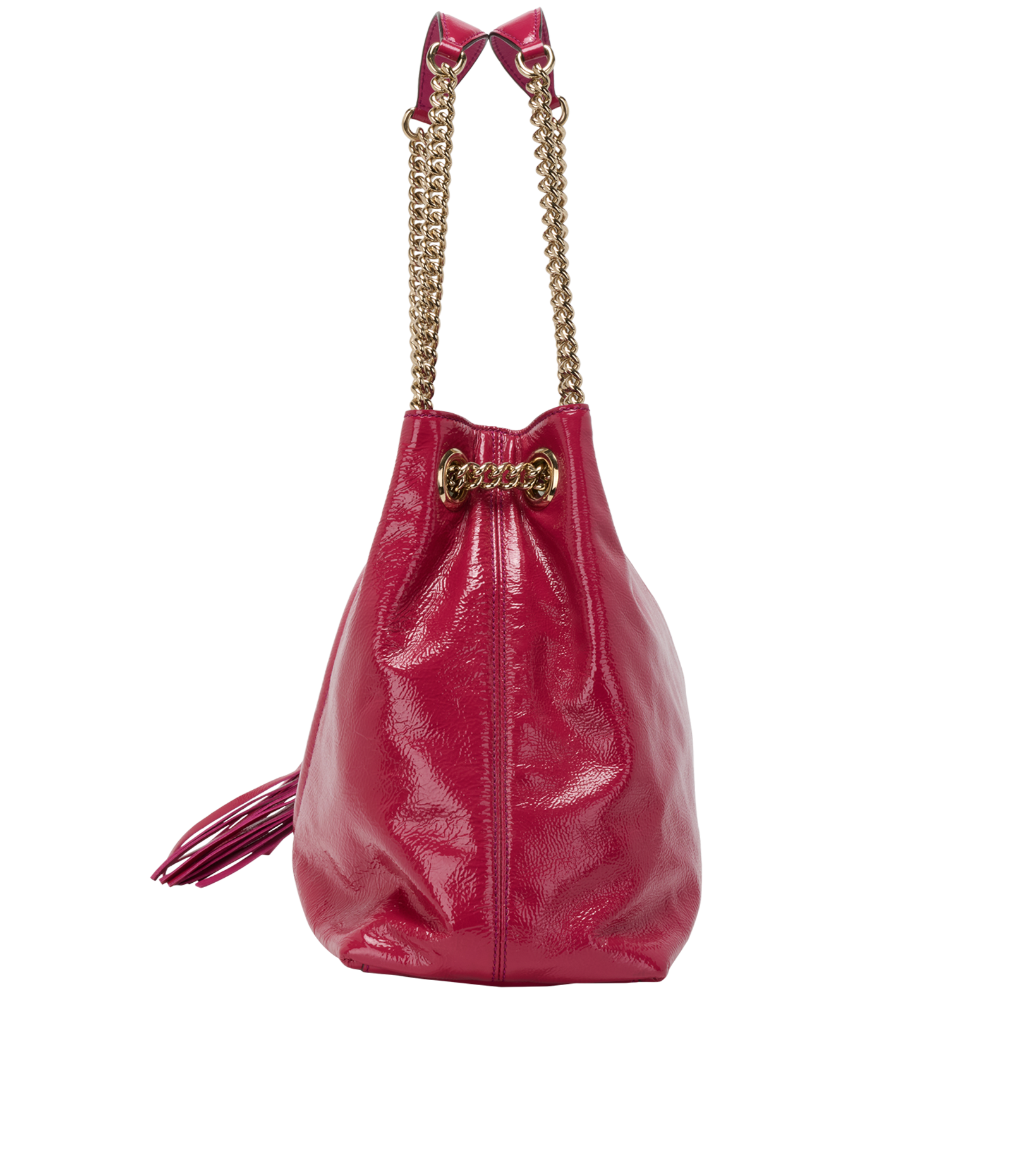 Medium Soho Tassel Hobo, &pound;650, Handbags, Pink, Patent Leather, Bottom view